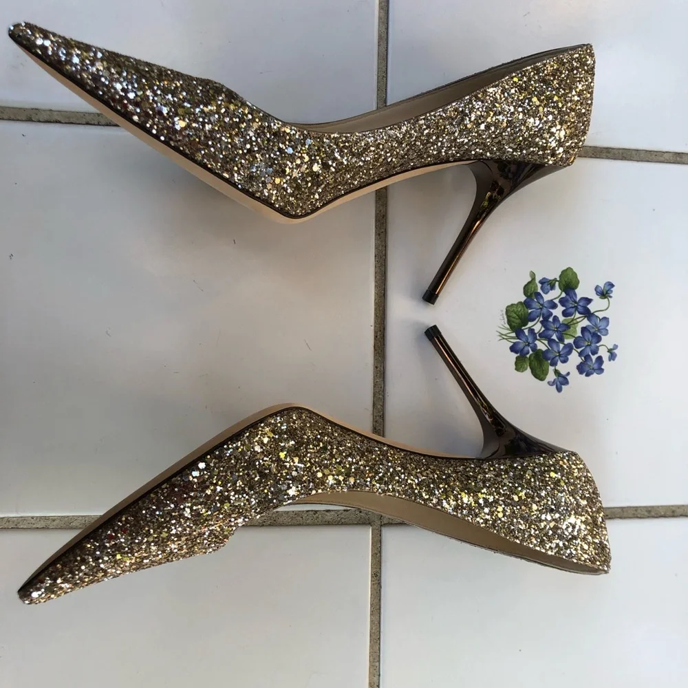 Jimmy Choo Size 40 10 True 9 9.5
Romy 85 Glitter Pump Pointy Heel Stiletto Ombré - Picture 4 of 9
